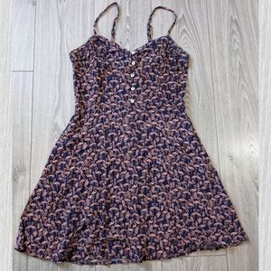 Dynamite Navy and Peach Flamingo Print Sun Dress